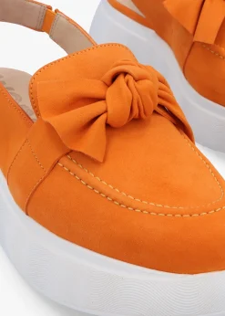Outlet WONDERS Winger Apricot Suede Knotted Sling Back Moccasins