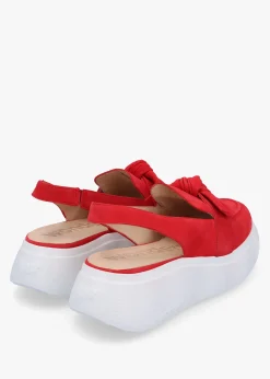 Online WONDERS Winger Rojo Suede Knotted Sling Back Moccasins