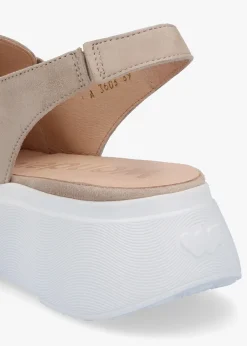 Discount WONDERS Winger Taupe Suede Knotted Sling Back Moccasins