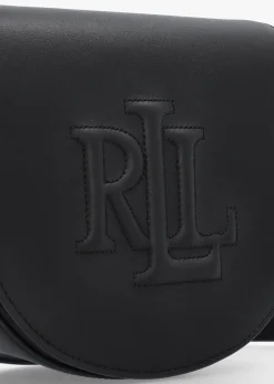 Outlet LAUREN RALPH LAUREN Witley Medium Black Leather Cross-Body Bag