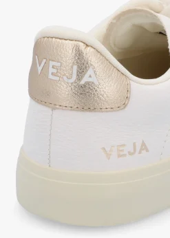 Clearance VEJA Women's Campo Chromefree Leather Extra White Platine Trainers