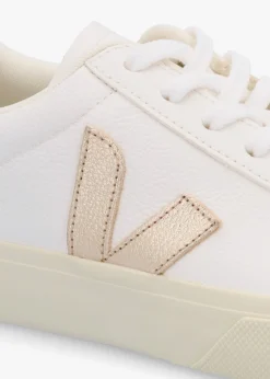 Clearance VEJA Women's Campo Chromefree Leather Extra White Platine Trainers