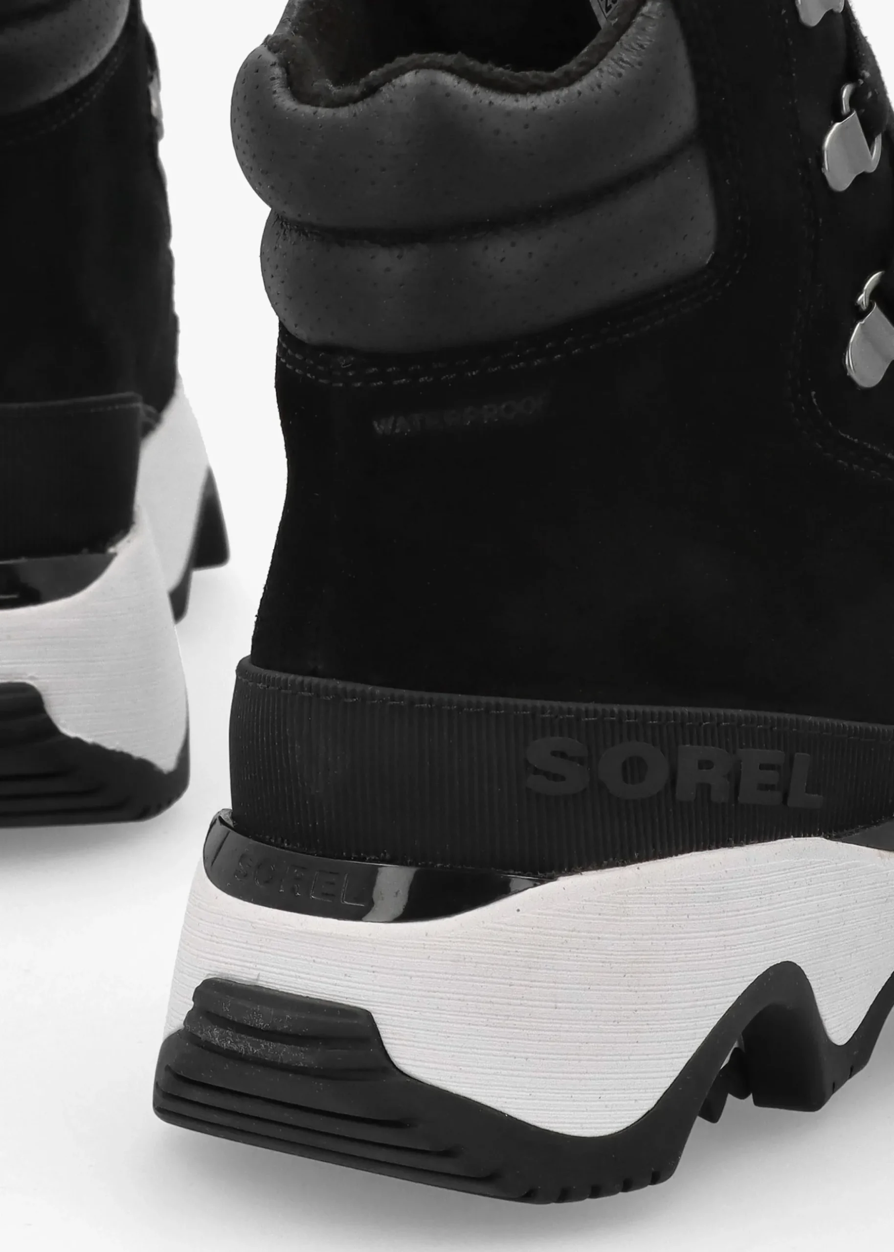 Discount SOREL Women's Kinetic™ Impact Conquest Plus Waterproof Black Sea Salt Ankle Boots