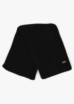 Hot BARBOUR Women’s Saltburn Black Beanie Hat & Scarf Gift Set