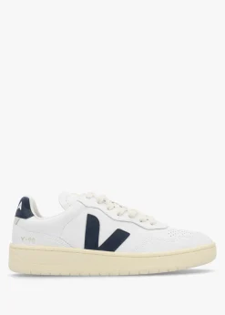 Best VEJA Women's V-90 O.T Leather Extra White Nautico Trainers
