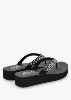 Discount SKECHERS Women’s Vinyasa Butterfly Kiss Black Flip Flops