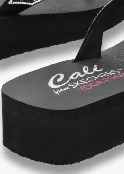 Discount SKECHERS Women’s Vinyasa Butterfly Kiss Black Flip Flops