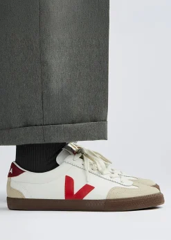 Discount VEJA Women's Volley O.T Leather White Pekin Bark Trainers