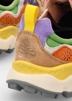 New FLOWER MOUNTAIN Women's Yamano 3 Orange Fuchsia Suede & Nylon Trainers