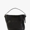 Discount FALORNI Woven Black Leather Bucket Bag