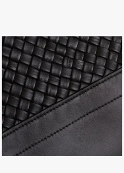 Discount FALORNI Woven Black Leather Bucket Bag