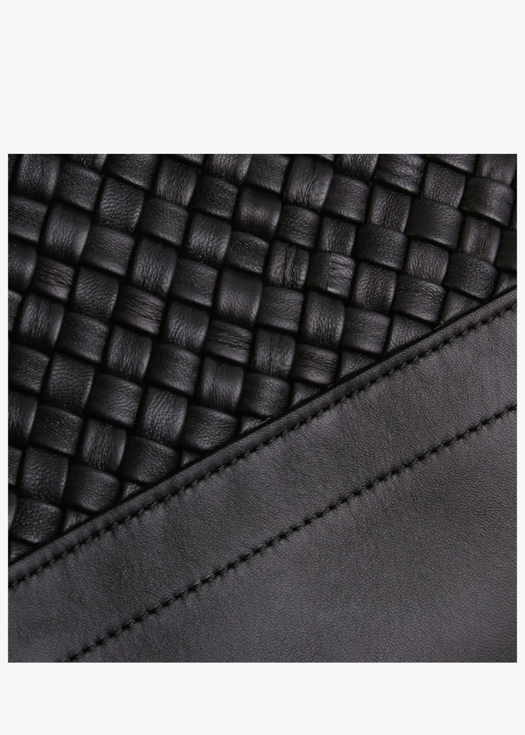 Discount FALORNI Woven Black Leather Bucket Bag