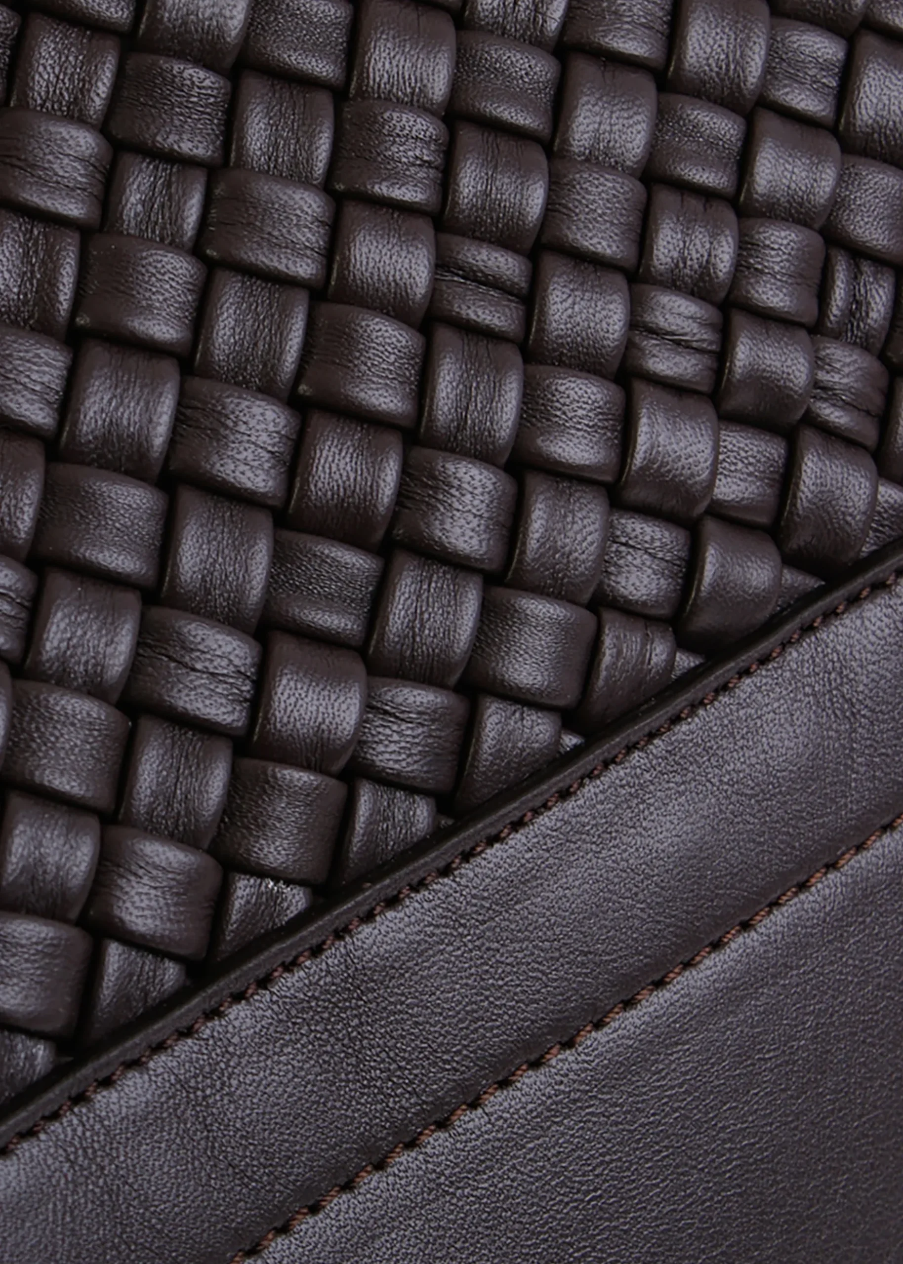 Outlet FALORNI Woven Brown Leather Bucket Bag