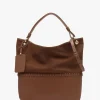 New DANIEL X Christian Villa Tan Leather & Suede Slouchy Hobo Bag