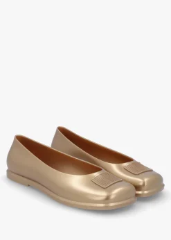 Online MARC JACOBS x Melissa Ruby Gold Beige Ballet Pumps