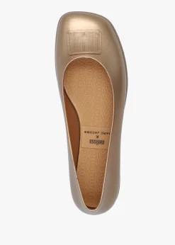 Online MARC JACOBS x Melissa Ruby Gold Beige Ballet Pumps