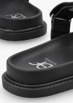 Fashion DF By DANIEL Yemmy Black & White H Bar Flat Mules