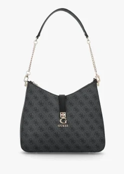 Hot GUESS Zamira Coal Logo Hobo Shoulder Bag