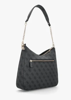 Hot GUESS Zamira Coal Logo Hobo Shoulder Bag