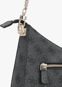 Hot GUESS Zamira Coal Logo Hobo Shoulder Bag