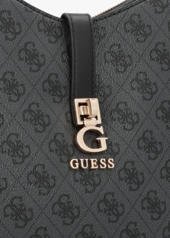 Hot GUESS Zamira Coal Logo Hobo Shoulder Bag