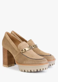 Discount PEDRO MIRALLES Zest Tan Suede Platform Court Shoes