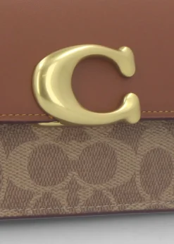 Online COACH Zoe Signature Coated Canvas Tan Caramel Shoulder Bag